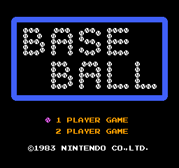 Baseball title screen for NES